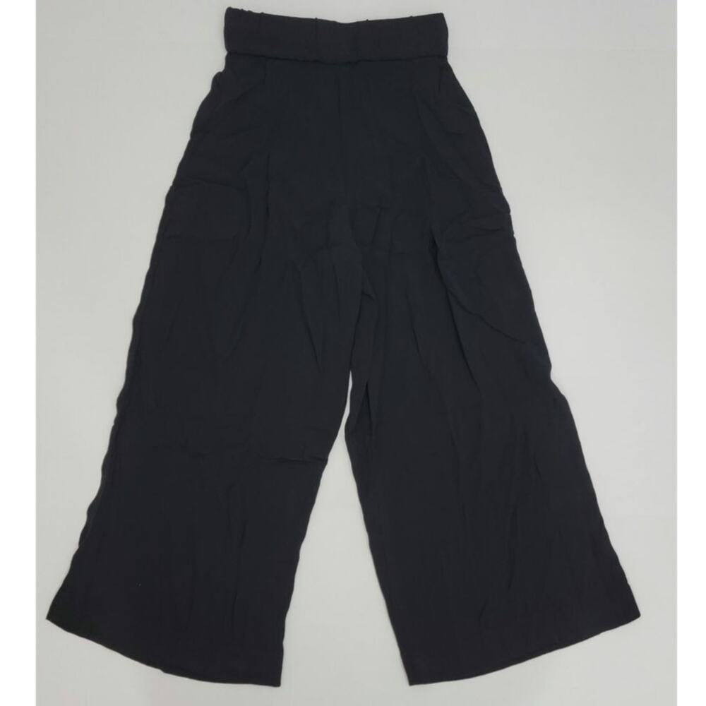 Aritzia Wilfred Wide Leg Elastic Waist Gaucho Pants in Black XS
